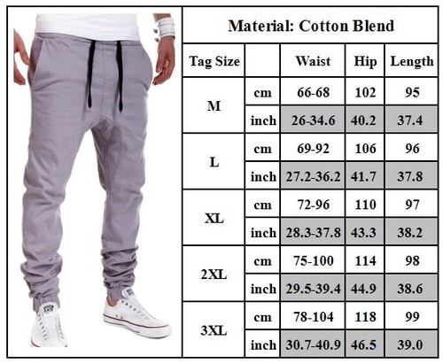men's 27 inch jogging bottoms
